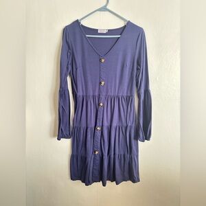 Alife Deep Purple Long Sleeve Dress